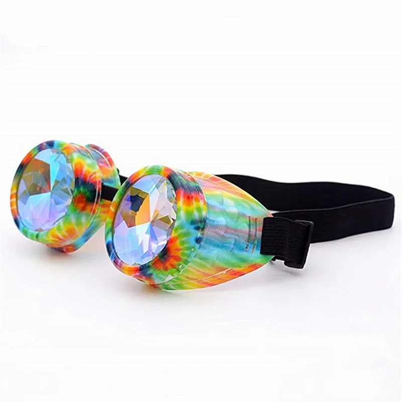 Custom Fashion Rave Festival Party Edm Sunglasses Diffracted Lens Colorful Punk Glasses 