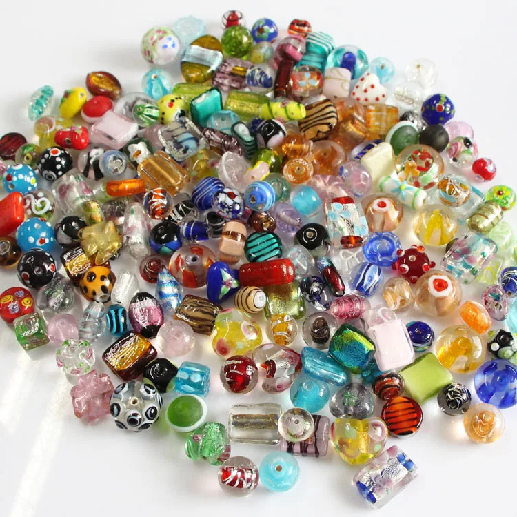 Perles de verre mix/perles mix 250g coloré MURANO perles de verre/argent Film Coloré Mix 