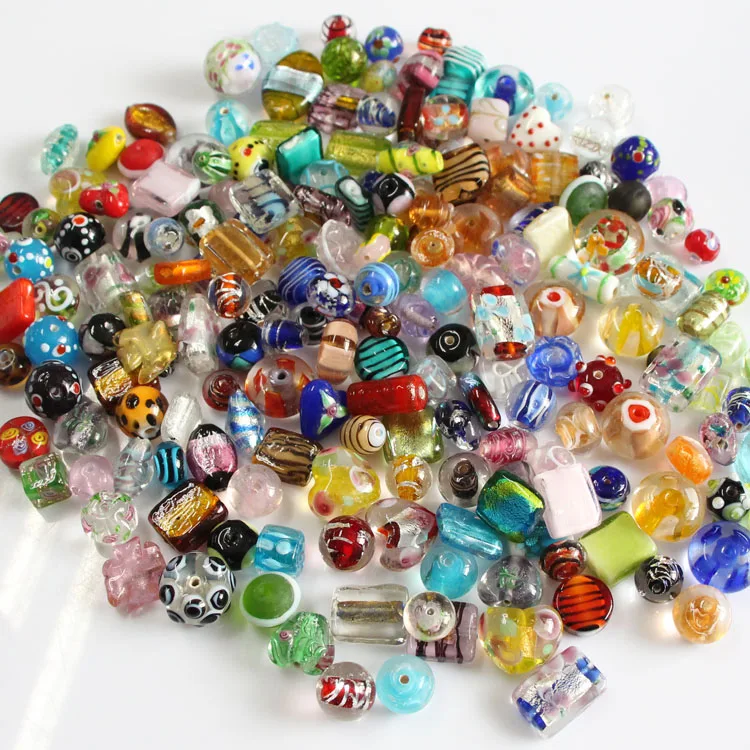 thumbnail image 2 of 10 Puffed Murano Lampwork Glass Beads - Copper With Gold Foil And Rose Accents, 18.9mm 2 of 2