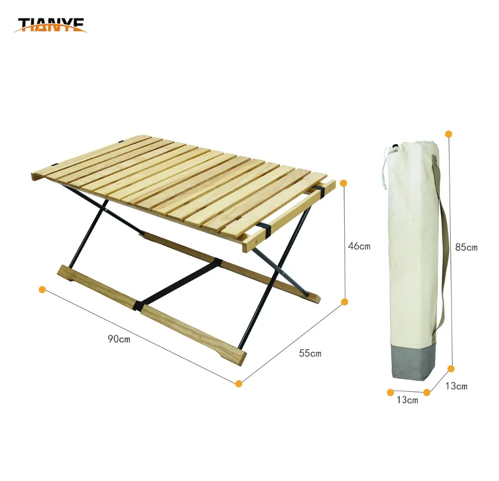 wooden camping table