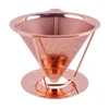 Stainless Steel Pour Over Coffee Maker Coffee Dripper Reusable Permanent Pour Over Filter Cone Double Layer Fine Mesh Design