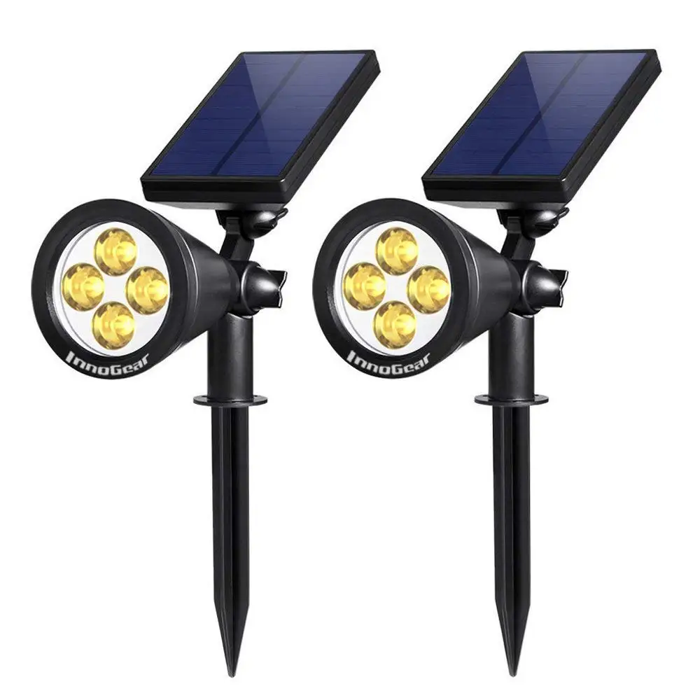 Solar Lights 2-in-1 Waterproof Outdoor Landscape Lighting Spotlight Wall Light Auto On/Off for Yard Garden Driveway Pathway Pool