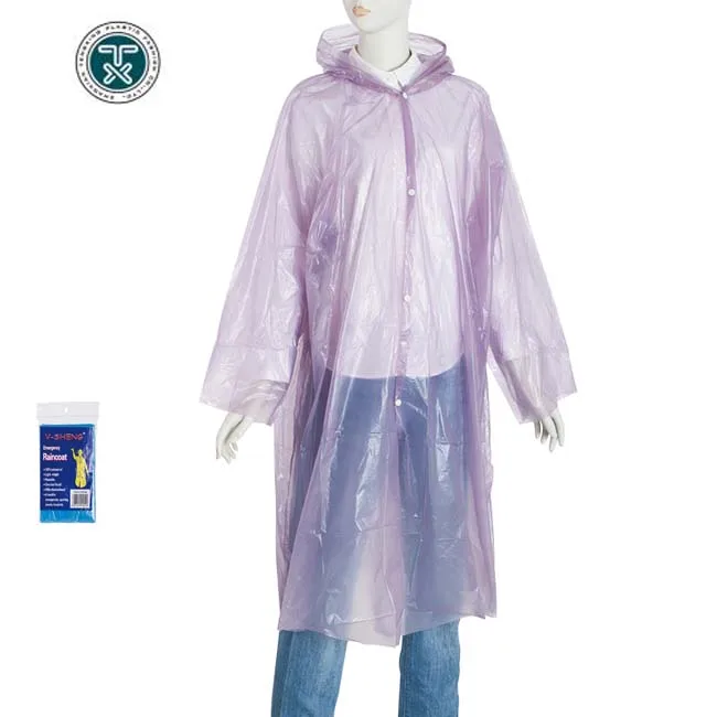 High Quality Colorful Peva Raincoat With Hoodstring And Sleeves Buy