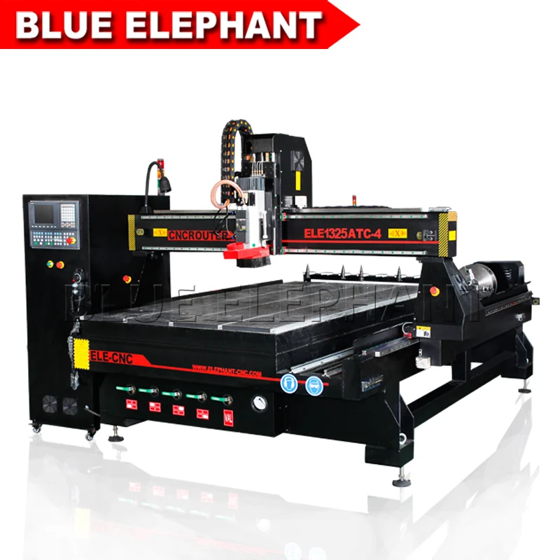 Europe Quality Cnc Router 4 Axis For Wood Popular 1325 Atc 