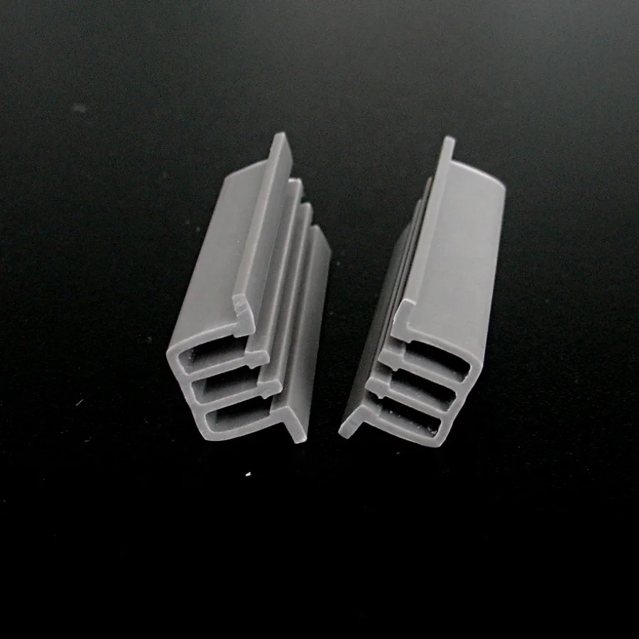 20 X 11 Mm Extruded Profile Gray Color Plastic Channel For 2 Mm Glass