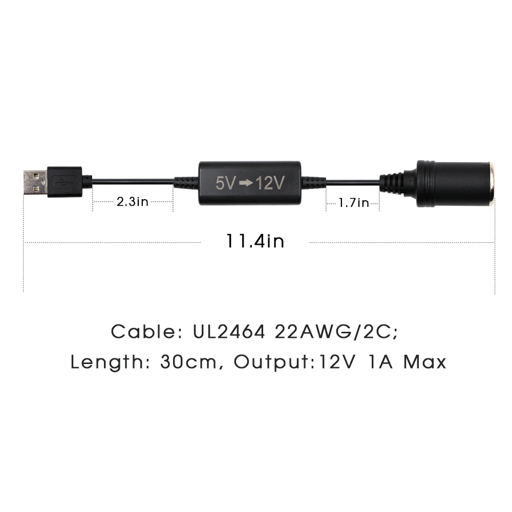Best Selling Product Step Up  5V-9V With Low  Price USB A Male to - Lighter Female 