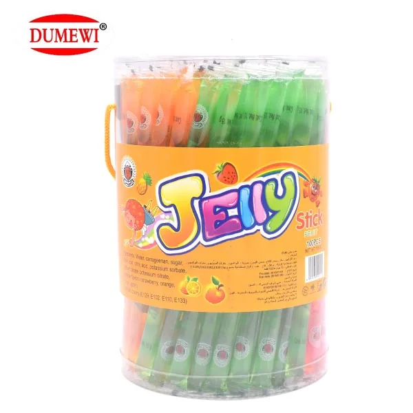 Halal 100pcs Assorted Fruit Mini Jelly Stick In Pvc Jar Buy Jelly