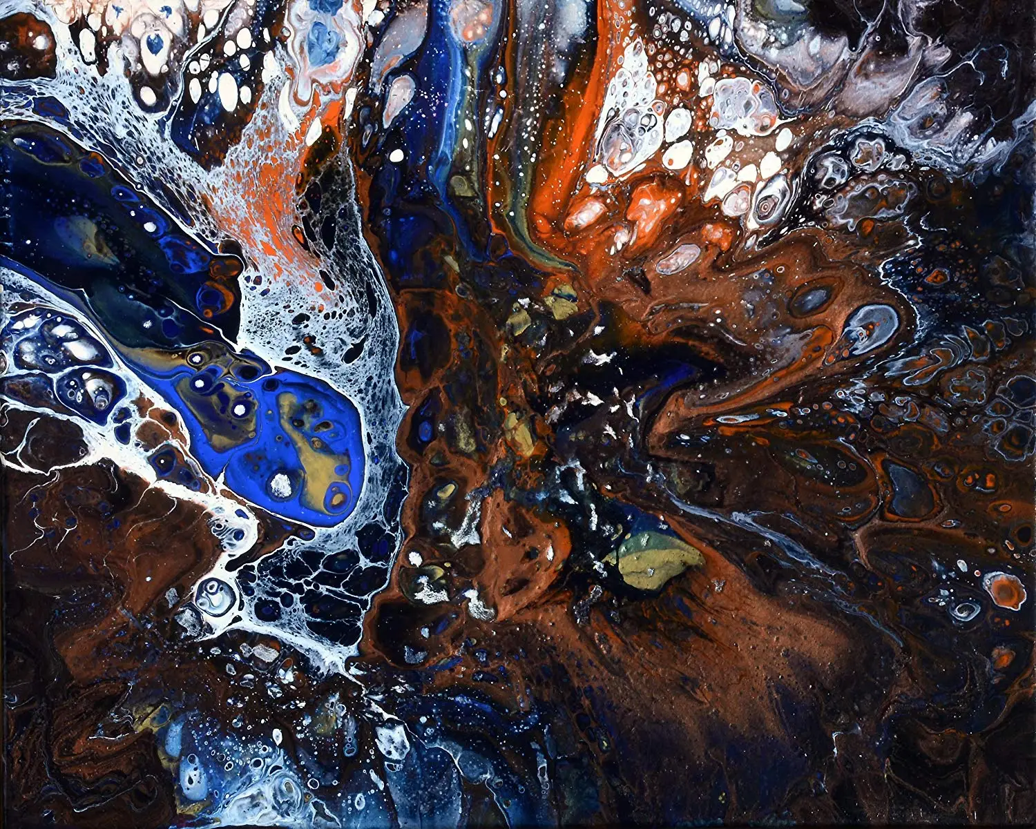 Imploding Copper. Acrylic Painting on stretched canvas. No frame.