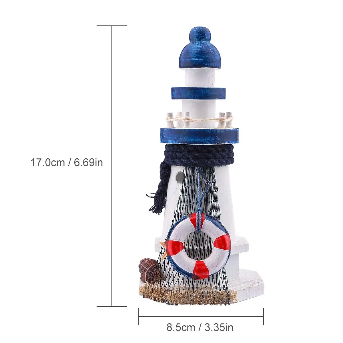 Wooden Lighthouse Decorative Nautical Handmade miniature lighthouse
