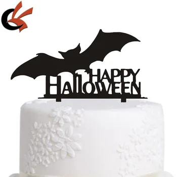 Halloween Party Cake Decorations Happy Halloween With Bat Acrylic