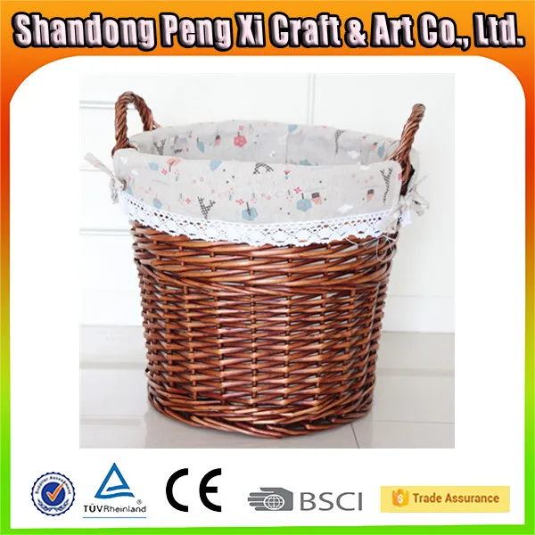 wicker laundry basket with liner