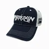 Wholesale 6 panel net sandwiched bill baseball cap with 3D embroidery