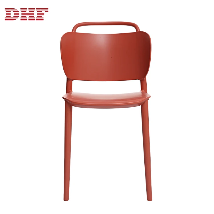 Dhf Low Price Modern Armless Pp Red Plastic Chair For Living Room