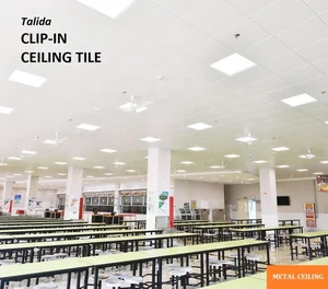 Clip In Metal Aluminum Acoustic Snap In Ceiling Tile Plank Cassette Concealed Grid Square Ceiling Panel Interior 600x600mm