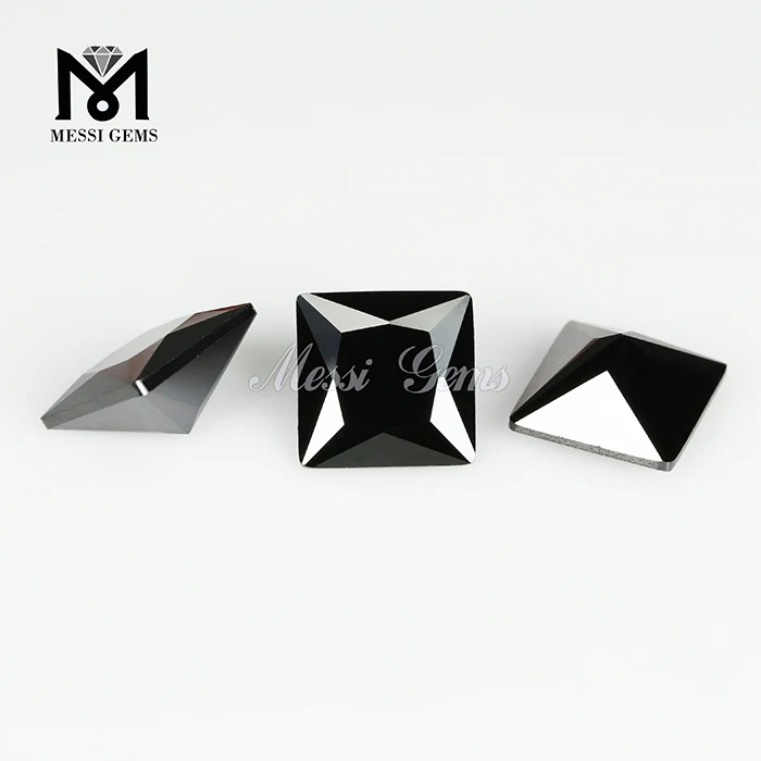 7x7 mm quadratischer Schnitt schwarz kubischer Zirkonia-Stein