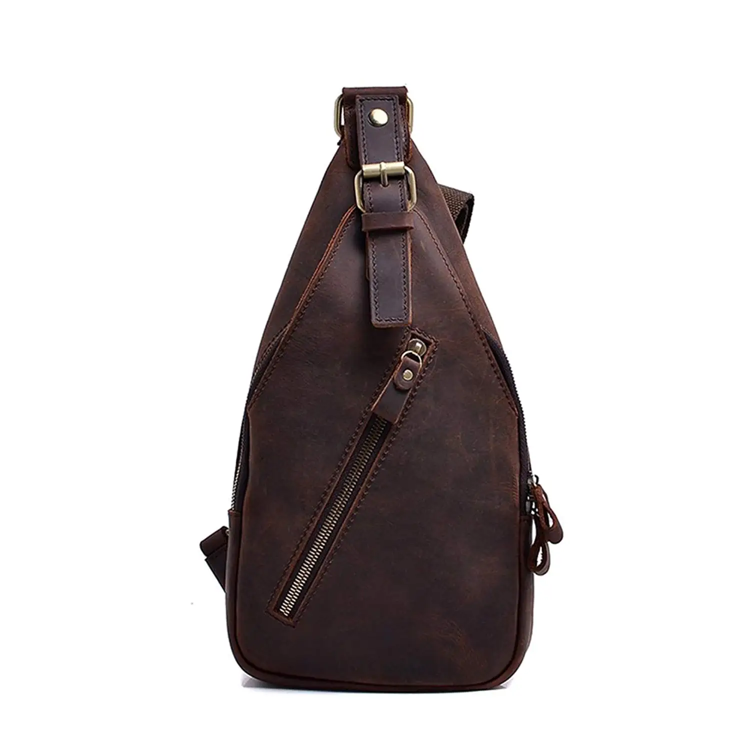 Genda 2Archer Mens Small Leather Chest Bag Cross Body Travel Pouch
