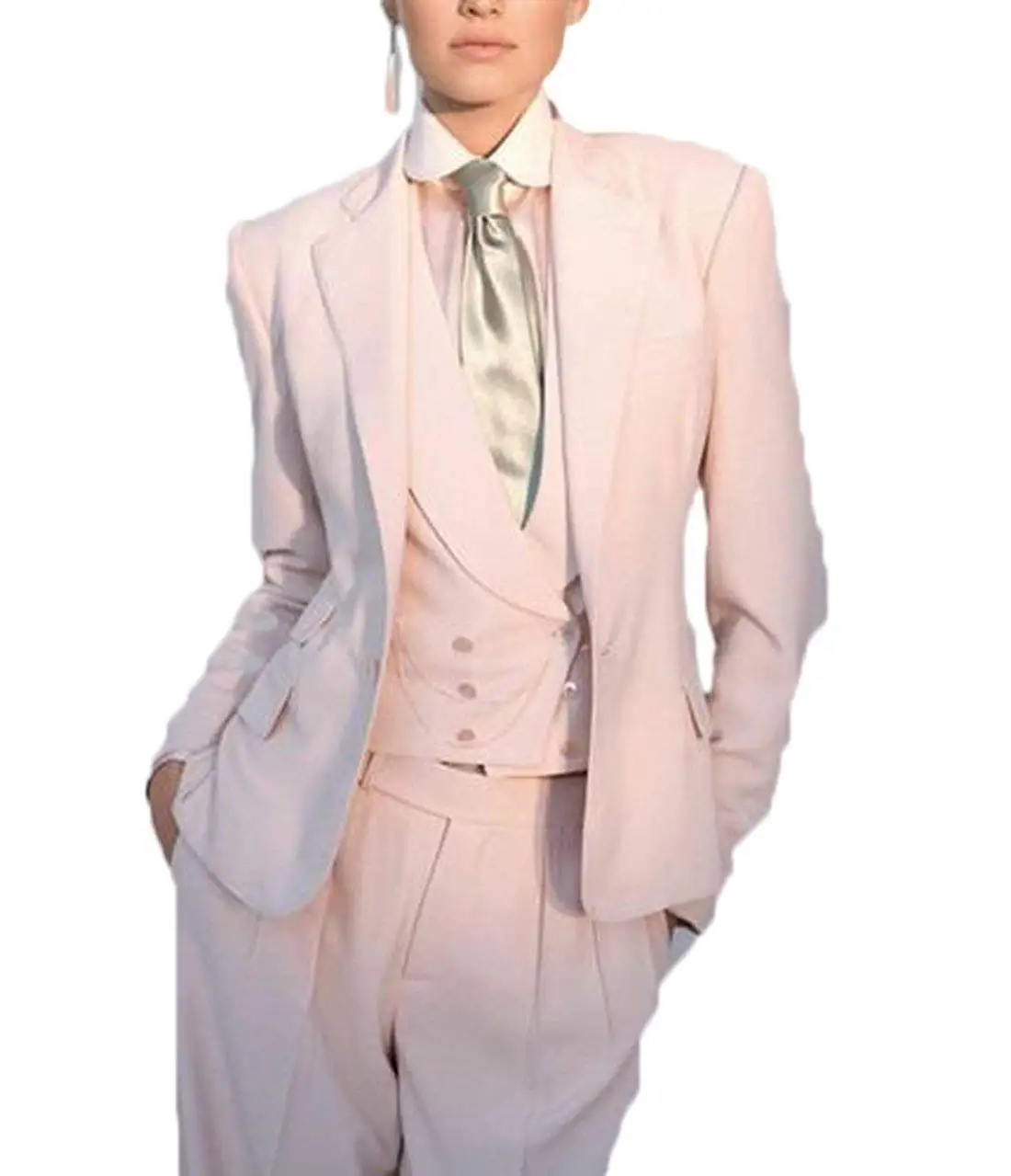 pink pant suit womens wedding