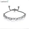 LUOTEEMI Luxury Cubic Zirconia Exquisite Bracelets & Bangles For Women High Quality Adjustable Slide Lock Bracelets Ladies
