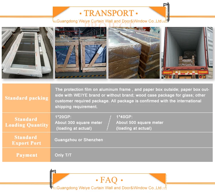 WP50F Series Thermal Break Aluminum Casement Window Popular Used Window in Engineering Project