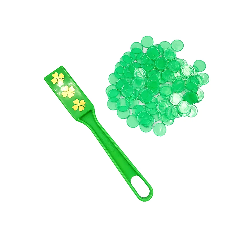 YUANHE Green Magnetic Wand with 100 Chips Bingo Game Set