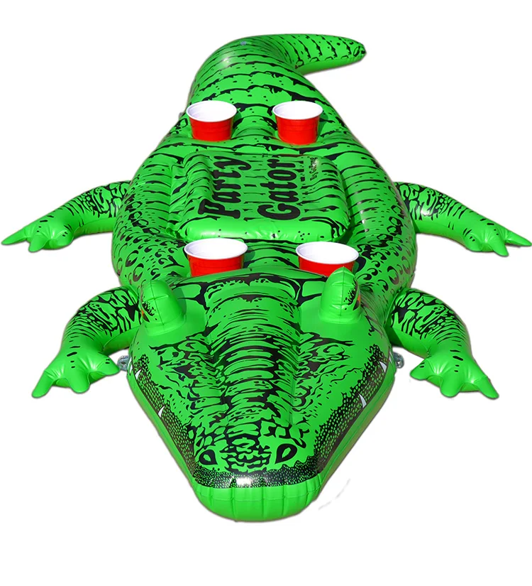 Heavy-duty Cold-resistant Vinyl Inflatable Alligator Pool Float Raft ...