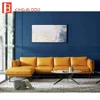 Foshan kingblood Modern corner genuine leather design living room sofa set furniture