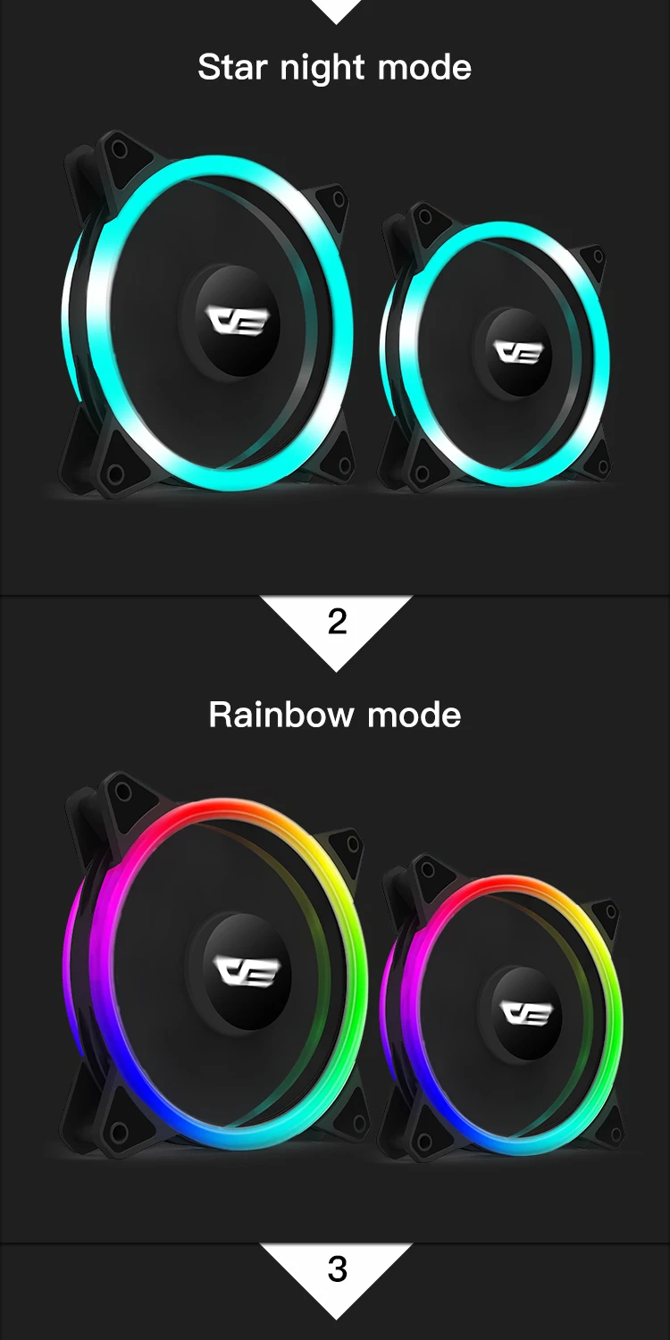 New Design Factory Price high rpm  DR12 PRO 3in1Computer Case RGB  Fan