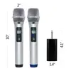 UHF Wireless Microphone System with LCD Display and Portable Receiver