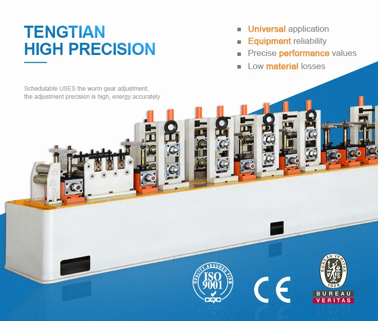 High precision rectangular pipes welding erw tube rolling machine