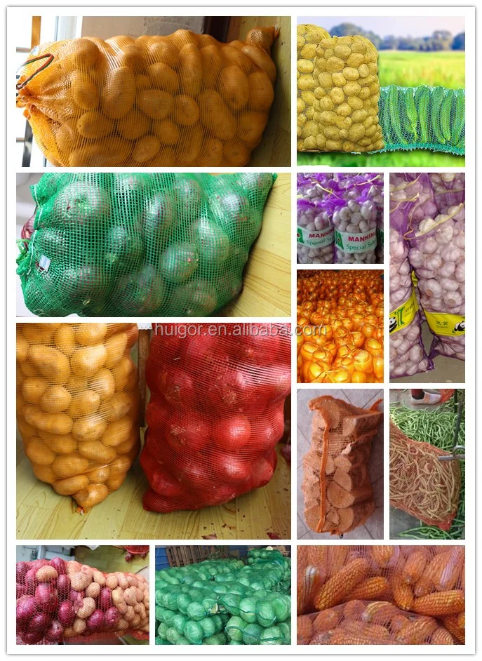 excellent ventilated shiny yellow color plastic potato pp sacks