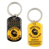 Printing your own logo epoxy doming custom shaped metal keychain