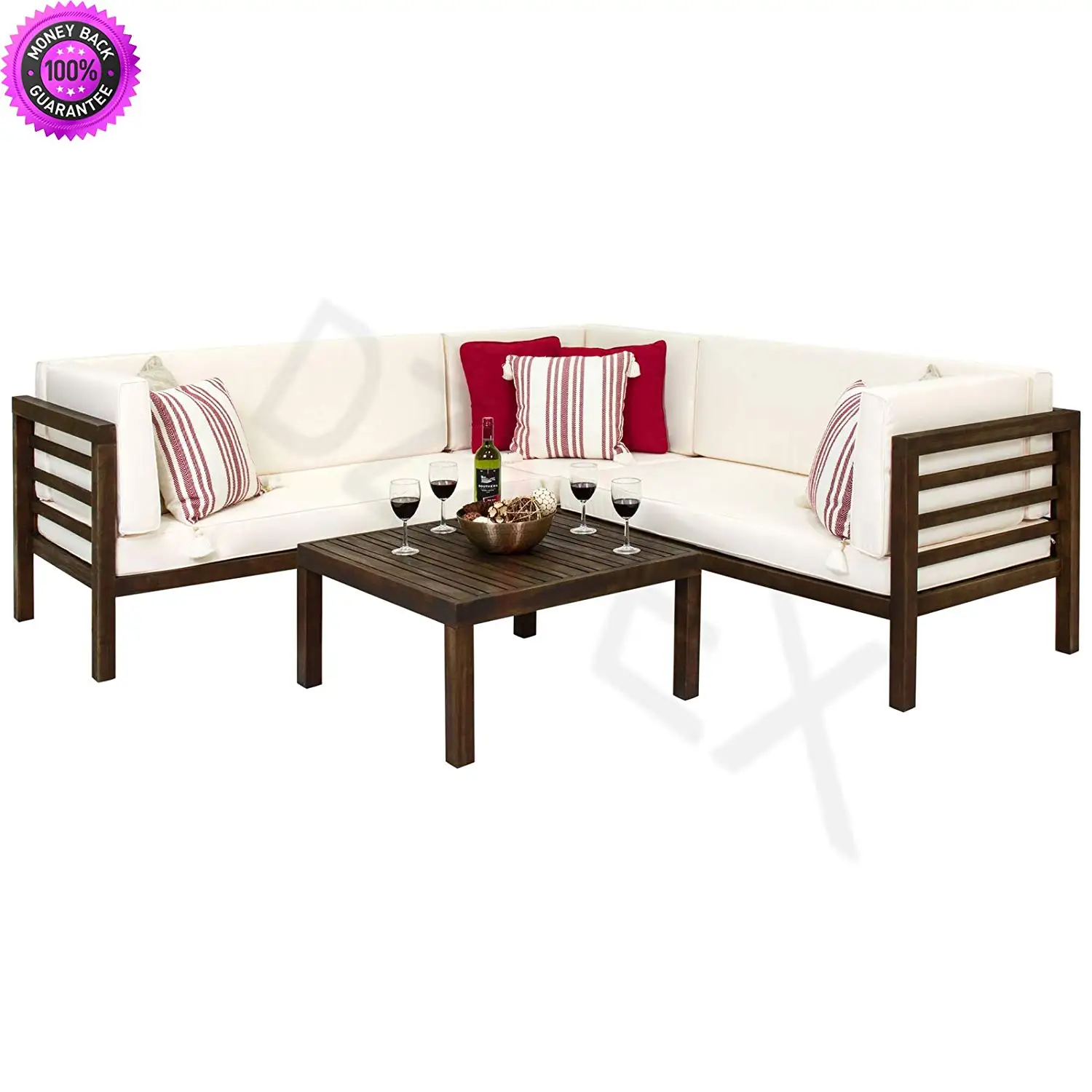 Buy Dzvex 4 Piece Cushioned Patio Furniture Set Loveseat 2 Chairs