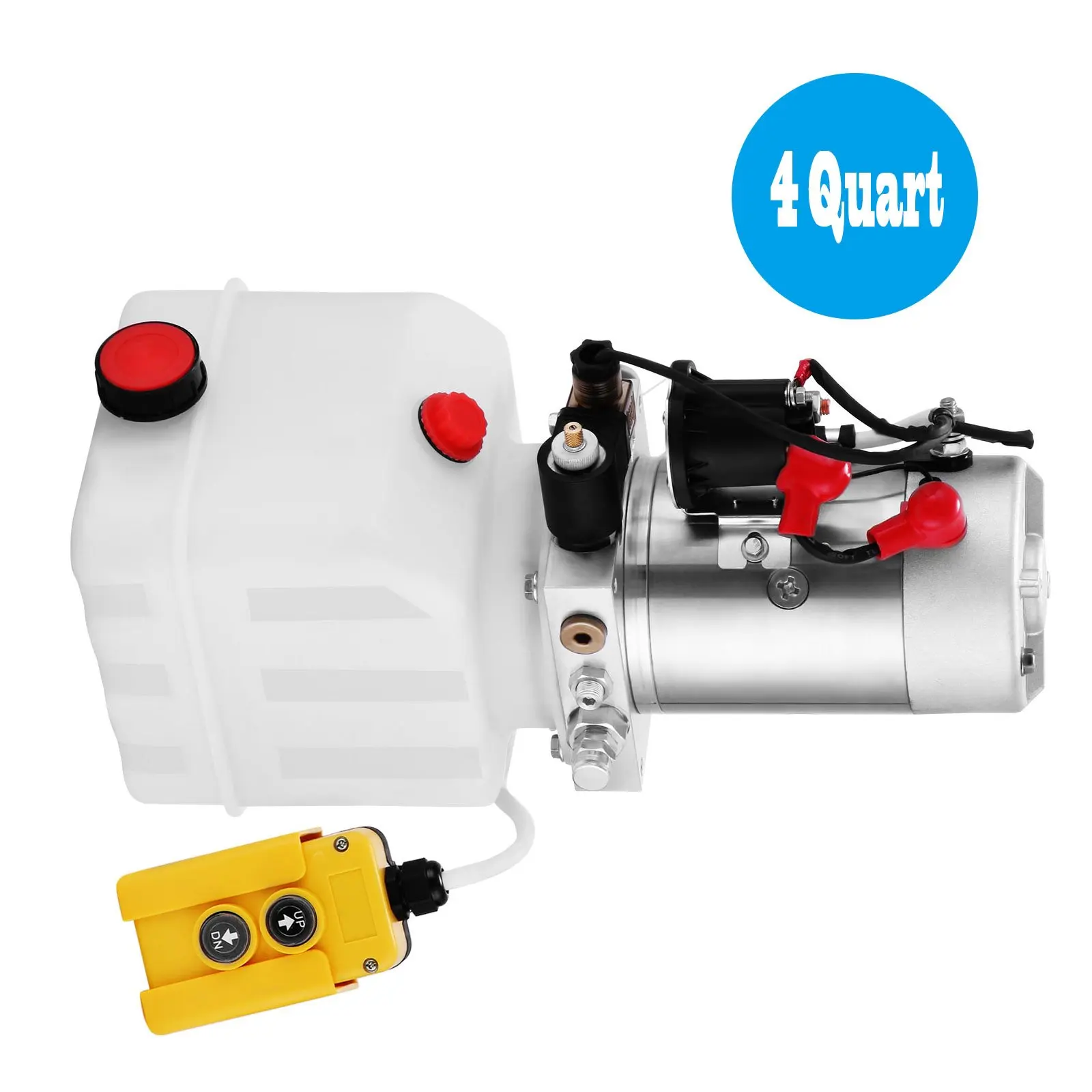 10 Quart Double Acting Plastic Happybuy Hydraulic Pump 12V DC Double Acting Hydraulic Power Unit
