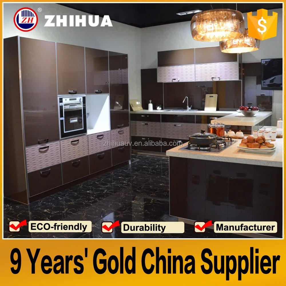 Moderne italien luxe mdf brillant meubles de cuisine armoire de ...