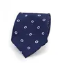 Navy Space Circle Print Silk Tie