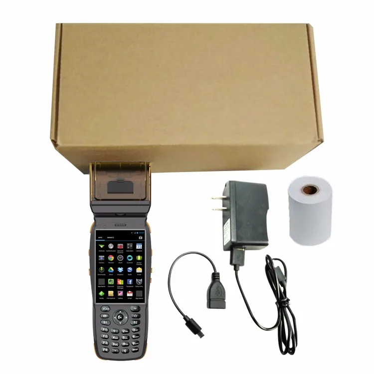 China manufacturer android device touch screen barcode scanner nfc reader printer gprs 3g wifi handheld computer with keyboard