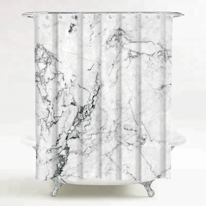 Custom Design Marble Pattern Shower Curtain Fabric Custom Design Marble Pattern Shower Curtain Fabric