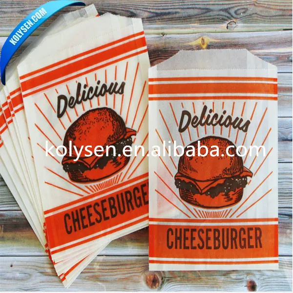 customized Printing logo  Burger Paper Bags