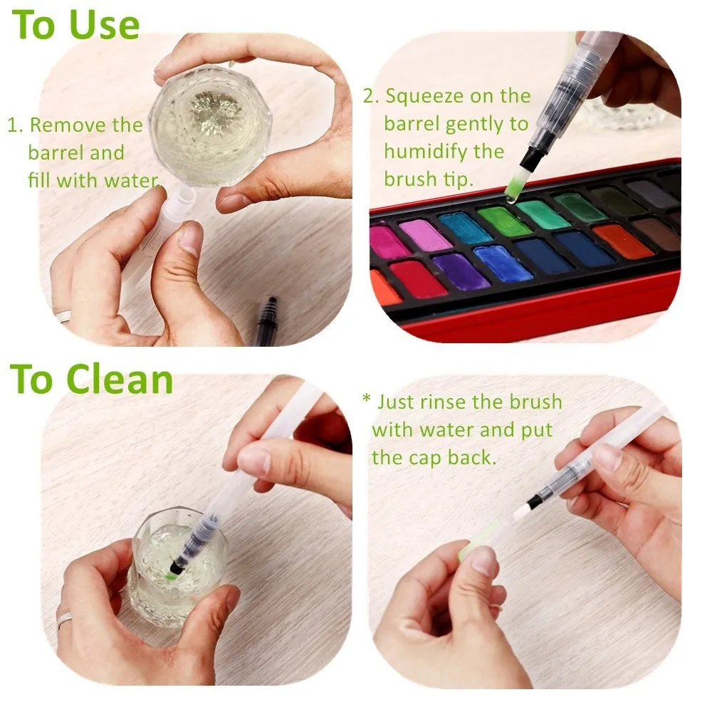 Easy To Squeeze Watercolor Paint Brush Refill Water Or Pigment Brush Marker Pens Buy Easy To