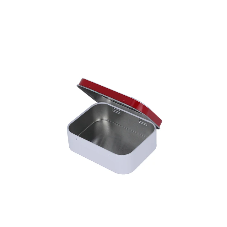 High Quality Rectangular Colorful Small Mint Tin Box Hinged For