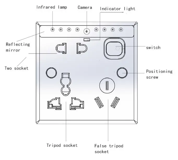 1080P Nanny Cam Infrared Non Hole Remote Monitoring IP Socket Hidden Wireless Night Vision Wifi Wall Socket Camera