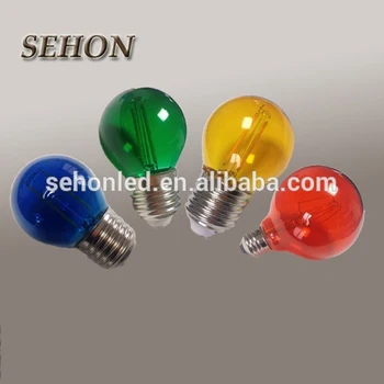 Colorful Small Led Bulb 1w G45 Yellow Blue Green Colored Christmas E27 Light Bulbs