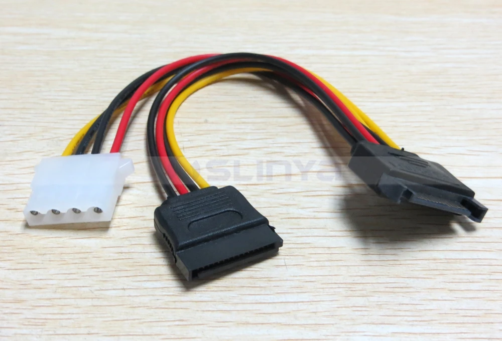 15pin Sata Male To 4pin Ide Female + Sata Female Power Cable - Buy ...