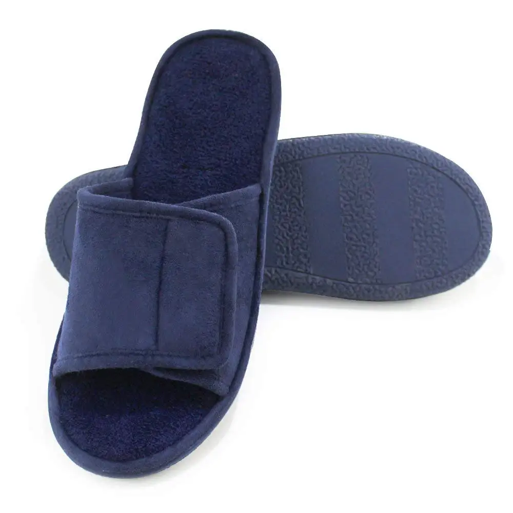 men's open toe velcro slippers