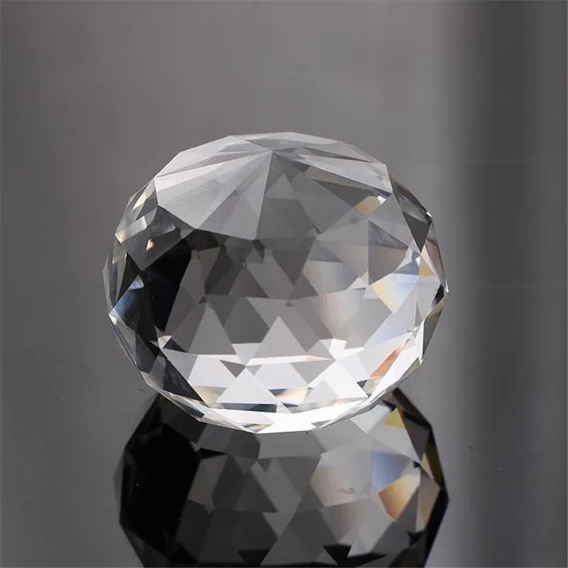High Quality Round Faceted Cut Crystal Glass Ball For Home Decoration