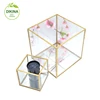Classic stainless steel geometric glass vase plant flower holder // Home Decoration wedding Antique metal candle ramadan lantern