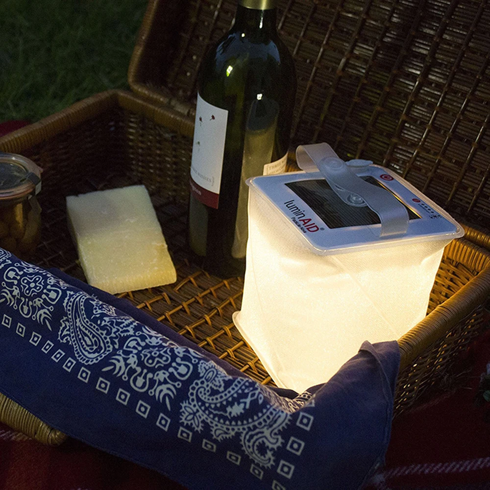 outdoor collapsible LED solar Inflatable light folding 100 waterproof 2-in-1 Phone Charger battery camping Lanterns