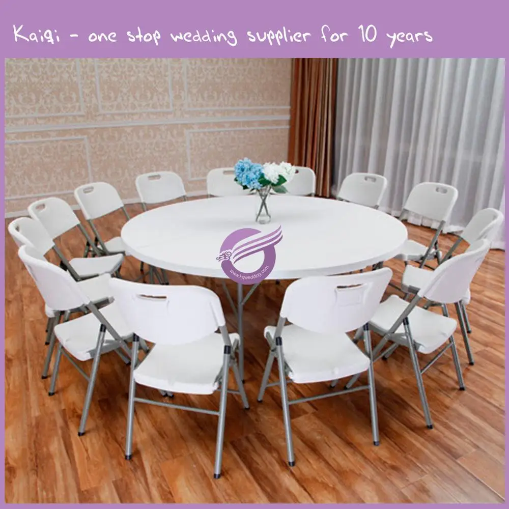 Zy00110 Centerpieces Normal White Base Plain Folding Plastic Round