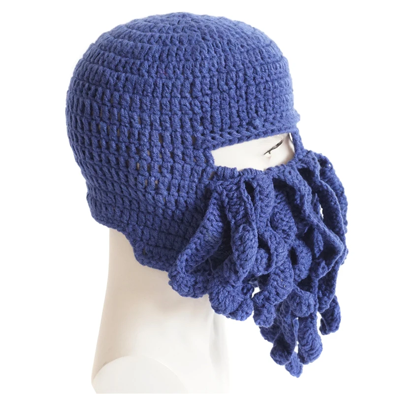 knit octopus yarn tentacle beard beanie