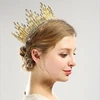 Baroque Gold Silver Wedding Hair Jewelry Crystal Tiaras Crowns Pearl Handmade Bridal Round Crowns Hair Accessories For Women